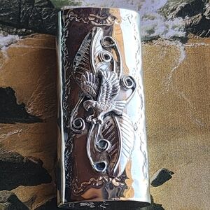 Sterling Silver Engraved Lighter Holder For BIC LIGHTER